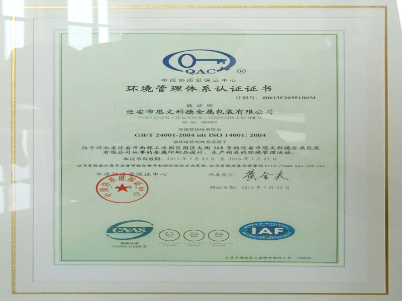 CERTIFICATE OF OCCUPATION HEALTH & SAFETY MANAGEMENT SYSTEM